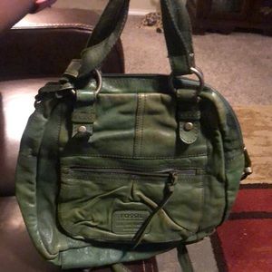 Green Fossil back pack purse